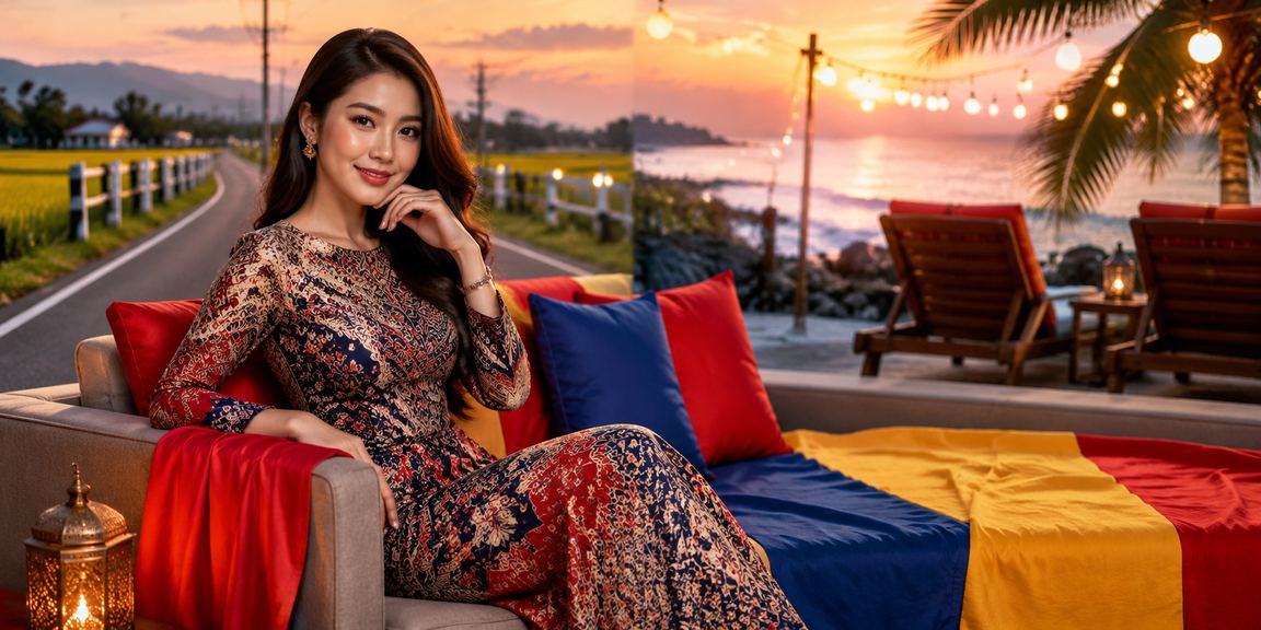 Suasana hiburan kasino Malaysia dengan rekabentuk batik tradisional yang menggabungkan sentuhan moden